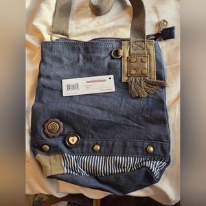 NWT - Chala Stylish Denim Bag with Accents.